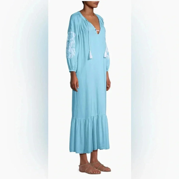 NWT Lilly Pulitzer Cheree Seashell Maxi Celestial Blue Cover-Up XXS - XS - Picture 5 of 8